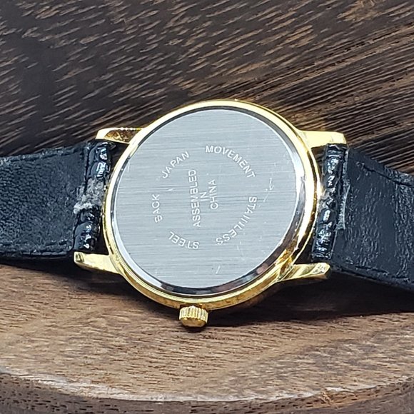 Genuine Leather Quartz Watch Diamond 12 Hour Mark - Picture 3 of 10